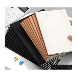 Note de notas A4/A5/B5 Black Kraft Er Di￡rio Notebook 80G Paper Lined Gradepad Planner Planner Agenda Journal Office School Supplies Drop Deli DHVDP