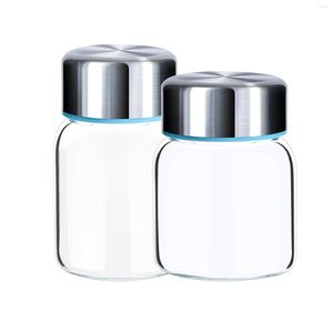 Storage Bottles Glass Jars Airtight Empty Clear Swivel Lid Food Container Spices Bottle Canister For Bean Sugar