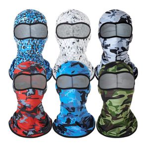 3D Kamuflaj Bisiklet Tam Yüz Maskesi Camo Headgear Balaclava Hat Boyun Gaiter Balıkçılık Kampı UV Koruma Maskeleri