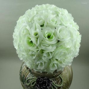 Decorative Flowers Fashion Wedding Decoration Kissing Ball Pomander 10" Artificial Silk Rose Flower Ornament 6 Colors In Stock