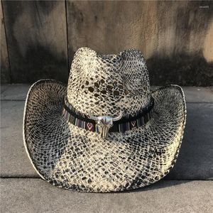 Boinas 4 Mulheres de Staw Straw Hollow Western Cowboy Hat elegante Lady Sombro Hombre fascinador Sunbonnet Cowgirl Sun