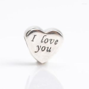 Beads Original 925 Sterling Silver I Love You Heart Charm Fit Bracelets Women DIY Jewelry Dropship