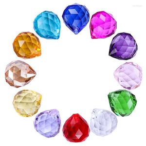 Chandelier Crystal 20mm/30mm/40mm 10pcs Faceted Ball Prism Colorful Suncatcher Feng Shui Glass Lamp Parts