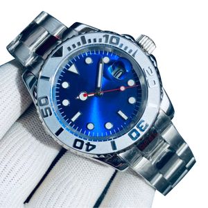 Orologi da uomo da 40 mm orologio meccanico in acciaio inossidabile blu orologi neri con scatola impermeabile Montre de Luxe