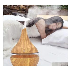 PASKETs￤ckar Fuktare 300 ml Arom Essential Oil Diffuser Trasonic Air with Wood Grain 7Color Changing Lights Electric Drop Deli DHGWB