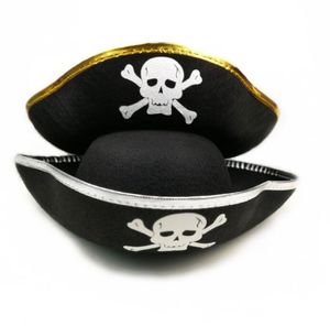 Piate Hat Buccaneer Associory accessories Kids Adults Captain Halloween play Props Gold Silver Trim