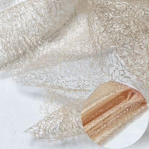 Clothing Fabric Solid Metallic Mesh Lace Hollow Out Net Tulle Gauze For Dress Wedding Black White Red Pink Blue Silver By The Yard