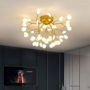 Ceiling Lights Led Chandelier Firefly Black Bedroom Study Lighting Living Room Kitchen Decor Dekoration Home Salon Lamps