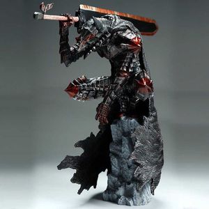 Action Toy Figures Anime Berserk Guts L Figure Black Battle Armor War Damage Guts L Swordsman Action Figurine PVC Model Doll Collection Kids Gifts T230105