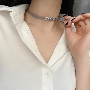 Anhänger Halsketten Dear Life Titanium Stahl verblassen keine Buchstaben Goodluck Halskette Persönlichkeit Schlüsselbein Kette Exquisite Geschenk