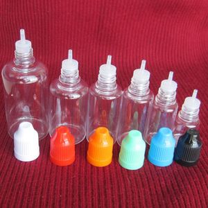Plastic Eliquid Bottle 5ml 10ml 15ml 20ml 30ml 50ml PET Child Proof Bottle Long and Thin Tips Colorful