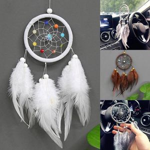 Decorative Figurines Romantic Dream Catcher Handmade Traditional Decoration Feather Dream-catcher For Wall Bedroom Car Home Pendant