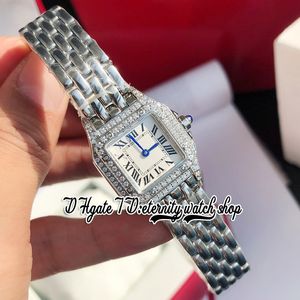 2023 ZX0019 Movimento de quartzo suíço 27mm Womens assista a linha dupla de diamante capa branca marcadores romanos 316l Pulpetuta de aço inoxidável Eternidade Moda Lady Watches