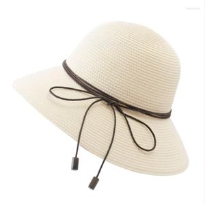 Breite Krempe Hüte 2023 Sommer Strand Hut Stroh Floppy Big Cap Weibliche Faltbare UV Schutz Reise Casual Für Frauen
