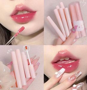 Lipgloss 6pcs Spiegel Wasser Kristall Gelee Glaze transparentes Glasfeuchtigkeits -Feuchtigkeits -Wasserdichte flüssiger Lippenstift Tint -Kosmetik