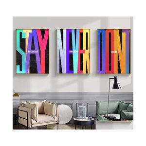 Paintings Stay Focused Dont Quit Never Settle Canvas Painting Artwork Modern Street Art Motivational Wall For Home Decor Drop Delive Dhmpn