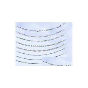 Anh￤nger Halsketten 925 Sterling Sier Box Kette Schmuck Top Qualit￤t 1mm 18 -Zoll -Statement Choker 10pcs Modezubeh￶r Valentines D DH56Q