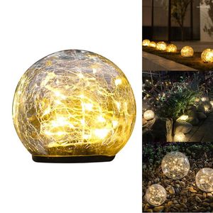 Glass Ball Floor Lamp Home Lighting Villa Landscape Courtyard Garden Sensor Waterproof Outdoor Solar Lawn