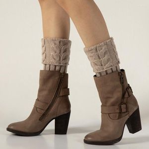 Knee Pads 1Pair Crochet Women Winter Outdoor Elastic Boot Cuffs Lady Soft Short Knitted Toppers Socks Ankle Protection