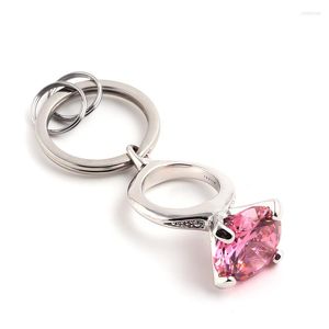Keychains Milesi Women Keychain Car Keyring Ring Formed Trinka High Quality Souvenir för Girl 4 Färger att välja JA029