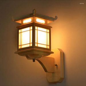 مصباح الجدار العتيقة الكلاسيكية الصينية الرجعية الخشب الخشب ضوء E27 مطعم El غرفة نوم خمر Art Deco