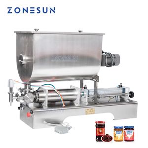 ZONESUN 60L Chilisauce Mischfüllmaschine Paste Erdnussbutter Quantitativer Füllstoff Pneumatische Güllemaschine