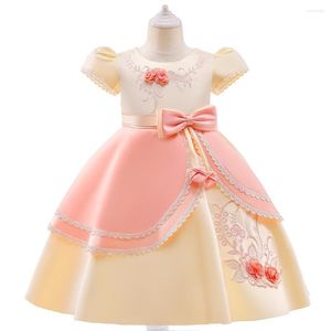 Girl Dresses Summer Children'S Beauty Pageant Dress Wrought Cloth Bow Princess Prom Piano Performance