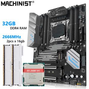 MACHINIST X99 MR9S X99 Motherboard combo Set kit LGA 2011-3 With Intel Xeon E5 2680 V4 CPU and DDR4 32GB 2666MHZ RAM memory ATX