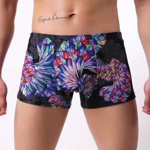 Marynaty Sexy Men Men Plus Size Fantasy Printed U Convex torebka bokserka bezproblemowa gładka oddychająca bielizna gejowska noszenie g-string f9