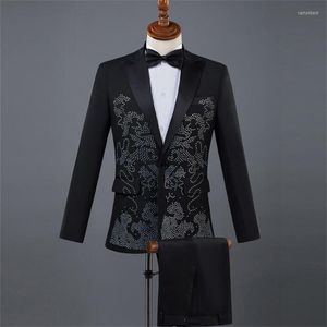 メンズスーツパーソナリティ服の男性デザインマスキュリーノホムテルノステージシンガージャケットスパンコールブレザーダンススタースタイルドレス