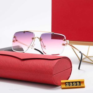 Fashion Designer Sunglasses for Men Women Eyeglasses Wine Red Glasses Leopard head C Decoration Half Frame Anti Double Bridge Mens Woman good