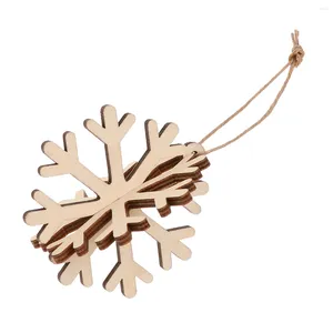 Christmas Decorations Wooden Ornaments Tree Hangingpendant Wood Snowflake Snowflakes Slices Crafts Cutouts Embellishments Diy Craft Pieces