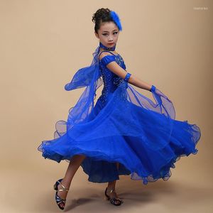 Stage Wear 2023 Sexy Short Sleeves Standard Competition Ballroom Dance Dress For Girl Kids Child Modern/Waltz/Latin Dancing/Dancewear