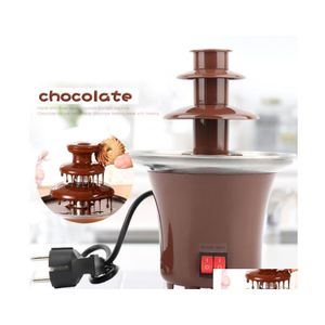 Baking Pastry Tools Diy 3Tier Chocolate Fountain Fondue Mini Choco Waterfall Hine Three Layers Children Wedding Birthday Heat Melt Dhsnr