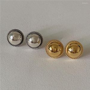 Серьги -грибы Shanice S925 Серебряное серебро современные ювелирные изделия Винтажные черные серьги золотой цвет ретро -раунд для женских вечеринок подарки