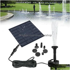 Garden Decorations Solar Panel Powered Water Fountain Pool Pond Sprinkler Sprayer With Pump 3 Spray Heads Y0914 Drop Delivery Home P Dh9F3