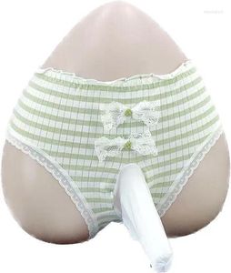 Underpants Sissy Panties Cute Bow Briefs For Men/ Women Gay Pouch Underwear Elastic Knickers Lace Stripe Thongs Ladies