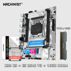 Machinist X99 K9 X99 Moderboard Set Kit med Xeon E5 2640 V3 LGA 2011-3 CPU-processor 16GB DDR4 RAM Memory Combo NVME M.2