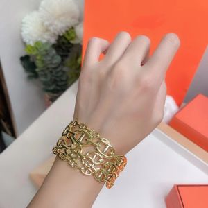 Charm Wide Hollow Pig Nose Cuff Bangle Initial Letter H Armband Famous Brand Open Women Jewelry