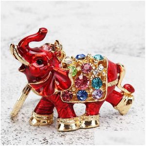 Portachiavi Cordini Vendita Colorf Strass Elefante Portachiavi Portachiavi per auto Goccia Borsa da donna Ornamenti Ciondolo Consegna piccolo regalo Dhbgb