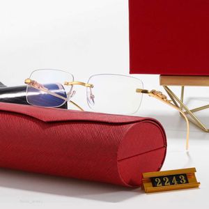 Occhiali da sole moda Montature Toswrdpar Eyewear Uomo Occhiali da sole Designer Mens Womens Red Cases Gold Metal Panther Frame Carti Sunglass 2243 buono