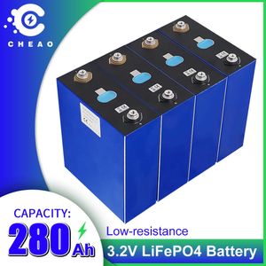 4PCS 3.2V Lifepo4 280Ah Battery DIY Rechargeable Lifepo4 Batteries for 12V Solar RV Vans with Bus bars and Bolts EU US DUTY FREE