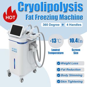 Máquina portátil de emagrecimento Cryo Remoção de peso Redução de celulite Criolipólise Congelamento de gordura 4 alças Dispositivo de modelagem corporal a vácuo Equipamento de uso de salão doméstico