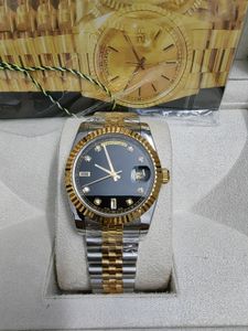 Kutu ile yüksek kaliteli lüks kol saati 41mm datejust 126334 paslanmaz çelik orijinal kutu siyah altın erkekler otomatik saat 2023