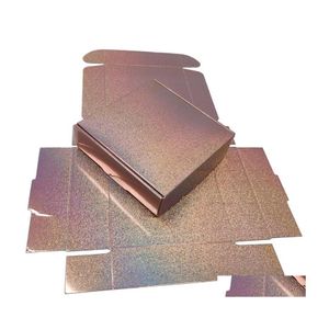 Confezione regalo 20 pezzi scatola olografica glitter oro rosa consegna goccia casa giardino forniture per feste festive evento Dhzqo