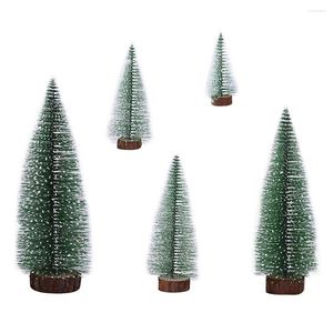 Decorações de Natal 5pcs Cedar Tree Fake Christms Tabletop Decor Miniatura