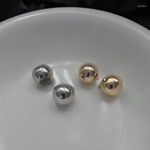 Brincos de argolas bola redonda de estilo u-magical para mulheres fantasia dourada colorida de cor prata metal