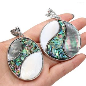 Pendant Necklaces Natural Mother-of-pearl Round Shell Handmade Crafts DIY Charm Party Necklace Jewelry Accessories Gift Making For Woman