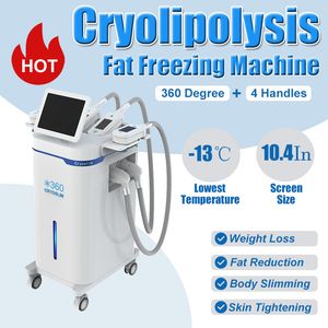 Profesyonel kriyo zayıflama makinesi anti selülit yağ dondurucu 4 tutamaç vakum kilo kaybı vücut ince cihaz ev salonu kullanım ekipmanı