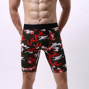 Underpants Men Long Boxer Shorts Cotton Camouflage Print Breathable Underwear Sports Men's Lengthened Pants